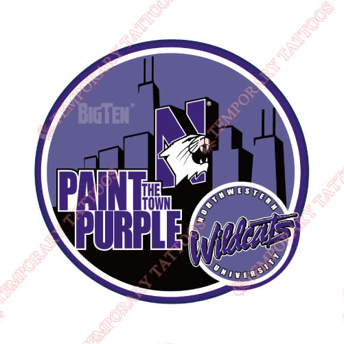 Northwestern Wildcats Customize Temporary Tattoos Stickers NO.5706